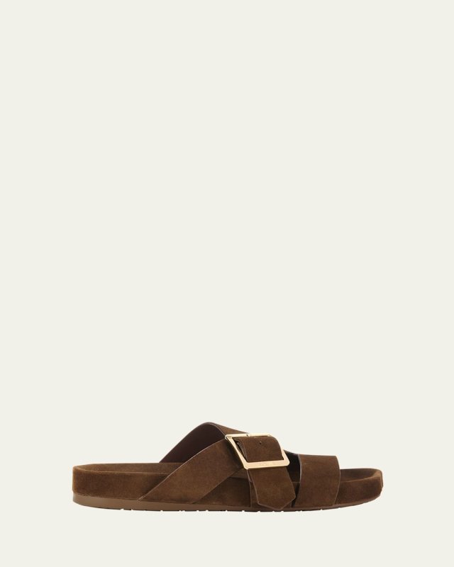 Ease Suede Buckle Slides